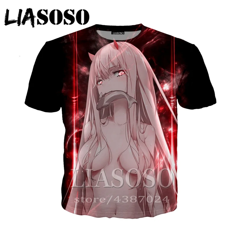 LIASOSO DARLING in the FRANXX Zero Two homme футболка для мужчин аниме забавные футболки женщин 3d