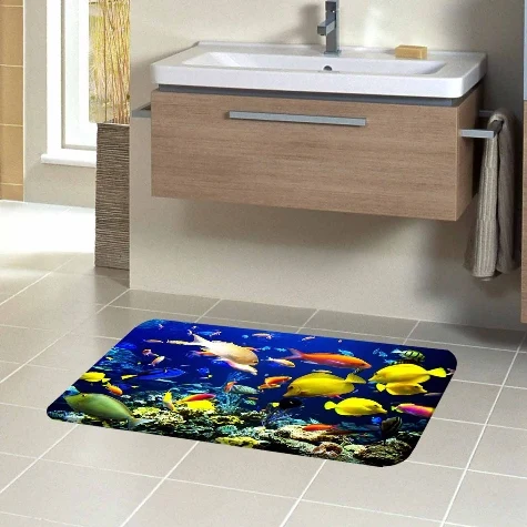Else Blue Aquarium Yellow Fishes Under Tropical Sea 3d Pattern Print Bath Mats Anti Slip Soft Washable Bathroom Mat Toilet Rugs
Else Blue Aquarium Yellow Fishes Under Tropical Sea 3d Pattern Print Bath Mats Anti Slip Soft Washable Bathroom Mat Toilet Rugs