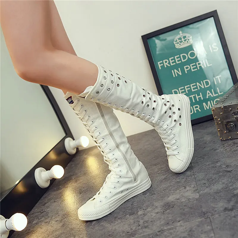 Size 34-43 Women Breathable Hollow High-top Shoes casual flats canvas Dancing girls Long-barreled Height Increasing Shoes MA-74G
Size 34-43 Women Breathable Hollow High-top Shoes casual flats canvas Dancing girls Long-barreled Height Increasing Shoes MA-74G