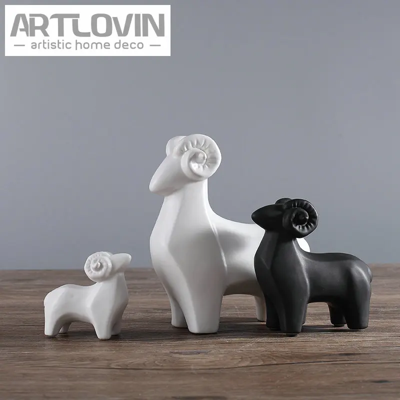 European Modern Style Home Table Decoration Ceramic Sheep Creative and Attractive Black Goat Model 3 Lambs Family Ornaments
European Modern Style Home Table Decoration Ceramic Sheep Creative and Attractive Black Goat Model 3 Lambs Family Ornaments