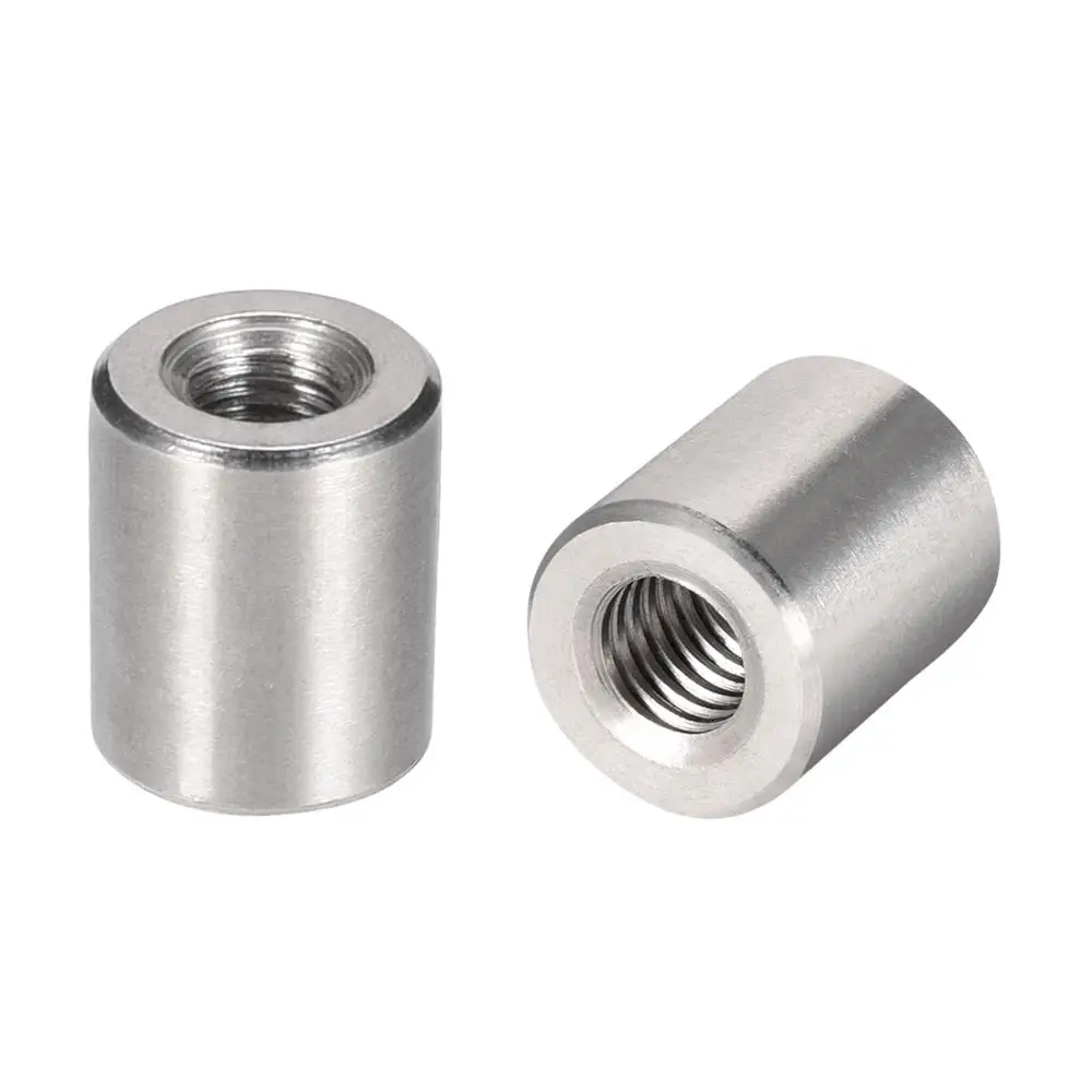 

Uxcell 10pcs M5 M6 M8 M10 M12 M14 304 Stainless Steel Extend Long Round Coupling Nut Connector Joint Sleeve Rod bar Stud Nut