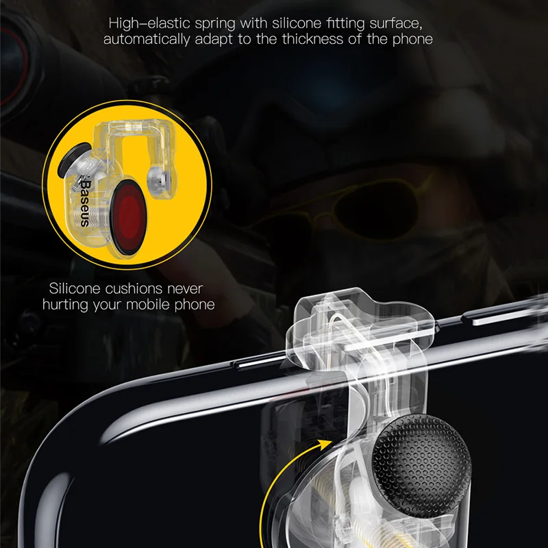 1 Pair Mobile Gaming Trigger Fire Button Aim Key Smart Phone Joysticks Controller L1R1 Cell Game Shooter For PUBG | Электроника