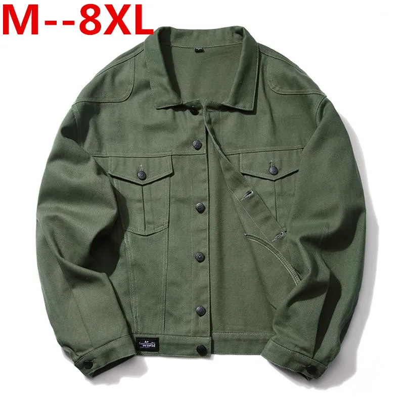 Мужская джинсовая куртка с отложным воротником, размеры 10XL 8XL 7XL 6XL 5XL 4XL, весна-осень 2018
Мужская джинсовая куртка с отложным воротником, размеры 10XL 8XL 7XL 6XL 5XL 4XL, весна-осень 2018