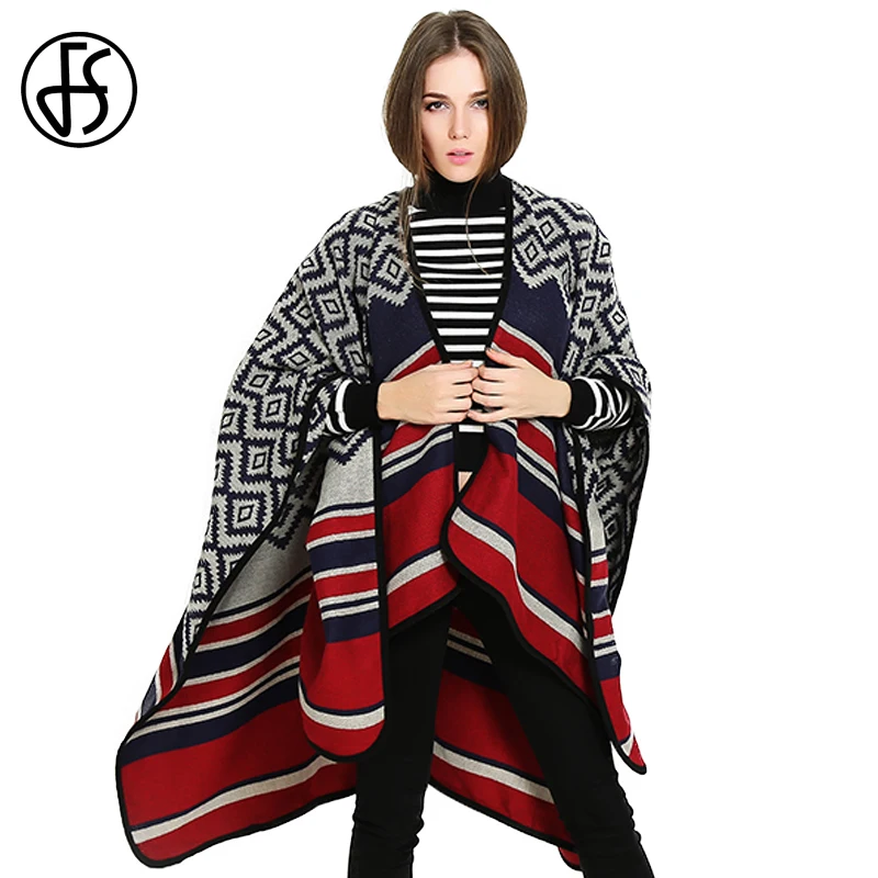 FS Cashmere Poncho Cardigan Cape Diamond Striped British Style Women Winter Warm Inverno Coat 2018 Luxury Pashmina Wrap Scarves
FS Cashmere Poncho Cardigan Cape Diamond Striped British Style Women Winter Warm Inverno Coat 2018 Luxury Pashmina Wrap Scarves