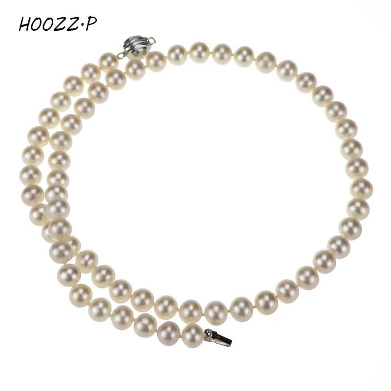 HOOZZ.P Sterling silver white freshwater round cultured pearl necklace 18" princess length
HOOZZ.P Sterling silver white freshwater round cultured pearl necklace 18" princess length