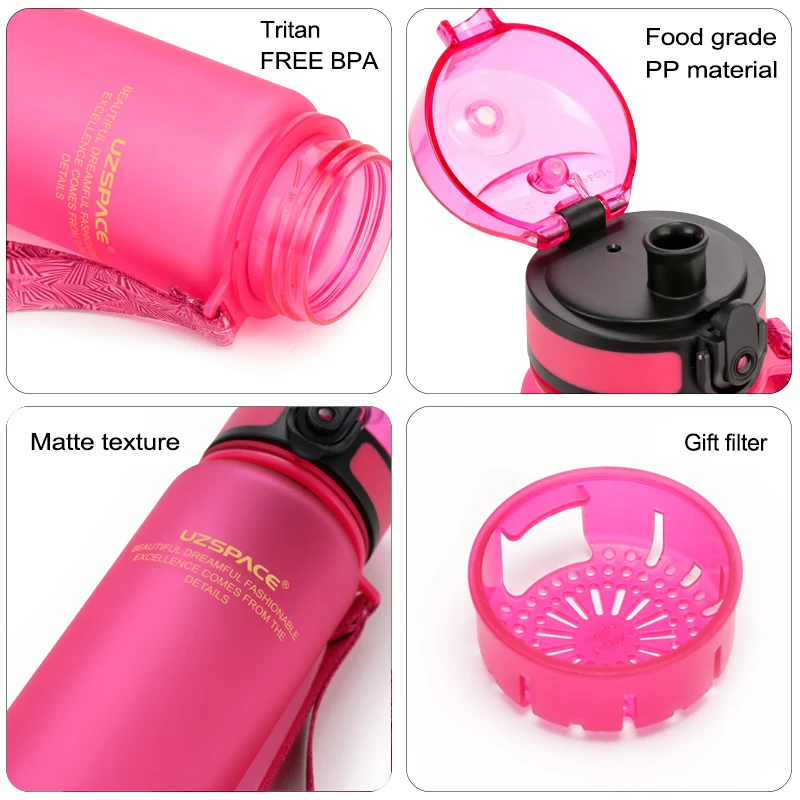 UZSPACE Sport Water Bottles Tritan Shaker Outdoor Travel Camping Hiking School Plastic Drink My Bottle for Water 500Ml/650ml/1L
UZSPACE Sport Water Bottles Tritan Shaker Outdoor Travel Camping Hiking School Plastic Drink My Bottle for Water 500Ml/650ml/1L