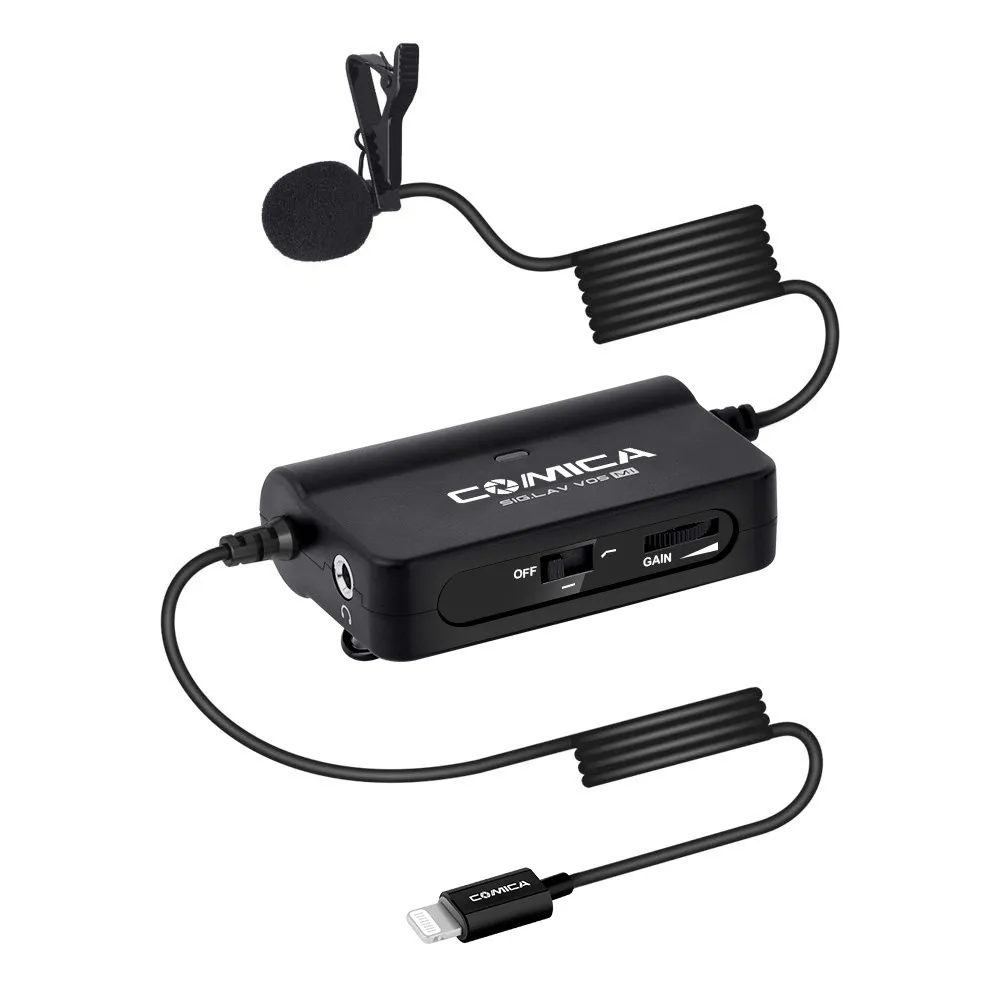 COMICA CVM-SIG.LAV V05 MI Multi-functional Single Lavalier Microphone for iPhone XS max X 8 7 Plus iPad with Lightning Interface
COMICA CVM-SIG.LAV V05 MI Multi-functional Single Lavalier Microphone for iPhone XS max X 8 7 Plus iPad with Lightning Interface