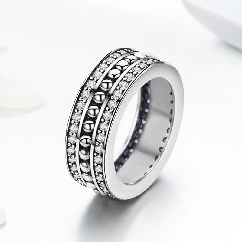 FANSER The new S925 Sterling Silver Diamond Ring temperament all-match couple ring selling models in Europe and America | Украшения и