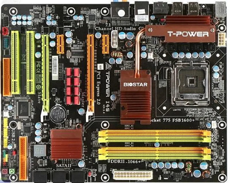 Для BIOSTAR TPOWER I45 оригинальная б/у материнская плата P45 LGA 775 DDR2 SATA2 USB2.0 ATX|p45 lga 775|lga