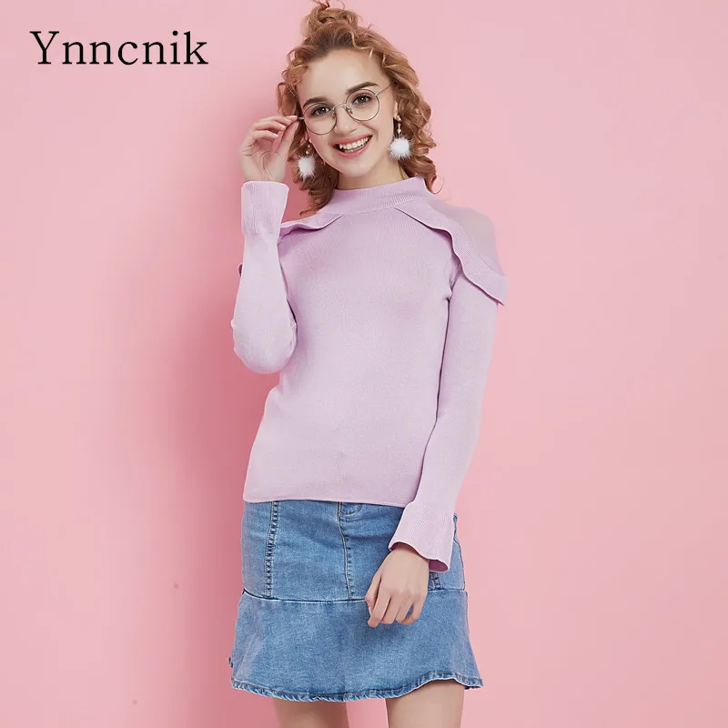 Ynncnik 2018 новые весенние трикотажные пуловеры с длинным рукавом однотонные