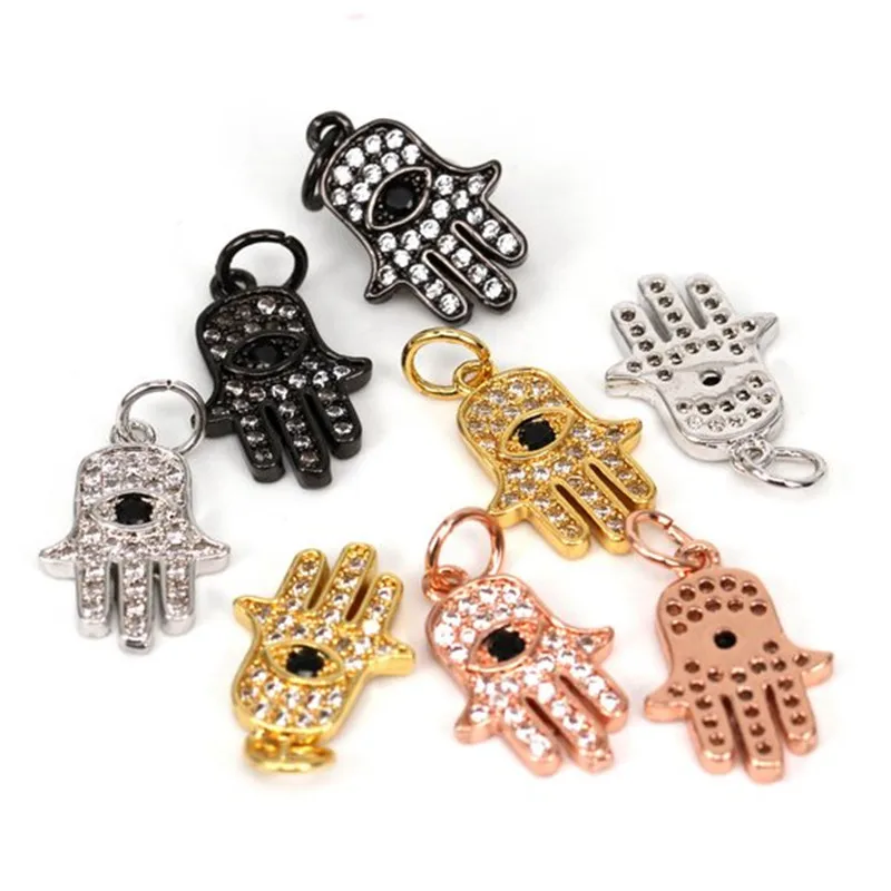 Evil eye Hamsa Hand charm pendant for men necklace bracelet Hand Chain Micro Pave black Cubic Zircon charms
Evil eye Hamsa Hand charm pendant for men necklace bracelet Hand Chain Micro Pave black Cubic Zircon charms
