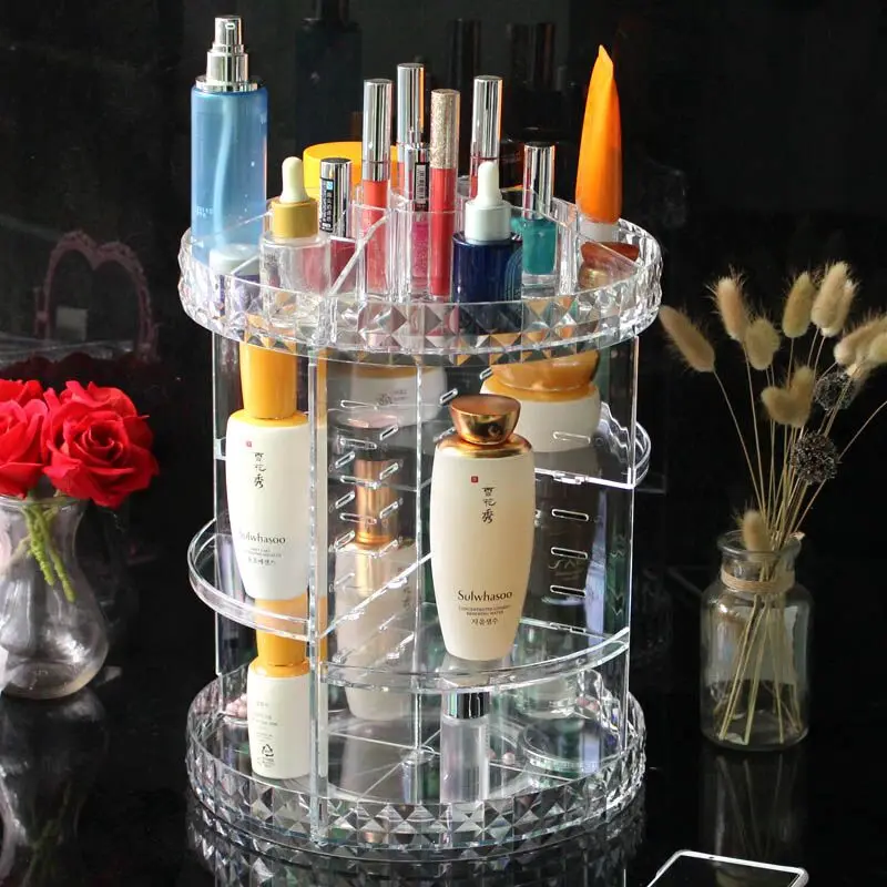 Clear Acrylic Makeup Organizer Dress Table Storage shelf 360 Degree Rotating Cosmetic Storage Box Diamond Pattern Fashion Case
Clear Acrylic Makeup Organizer Dress Table Storage shelf 360 Degree Rotating Cosmetic Storage Box Diamond Pattern Fashion Case
