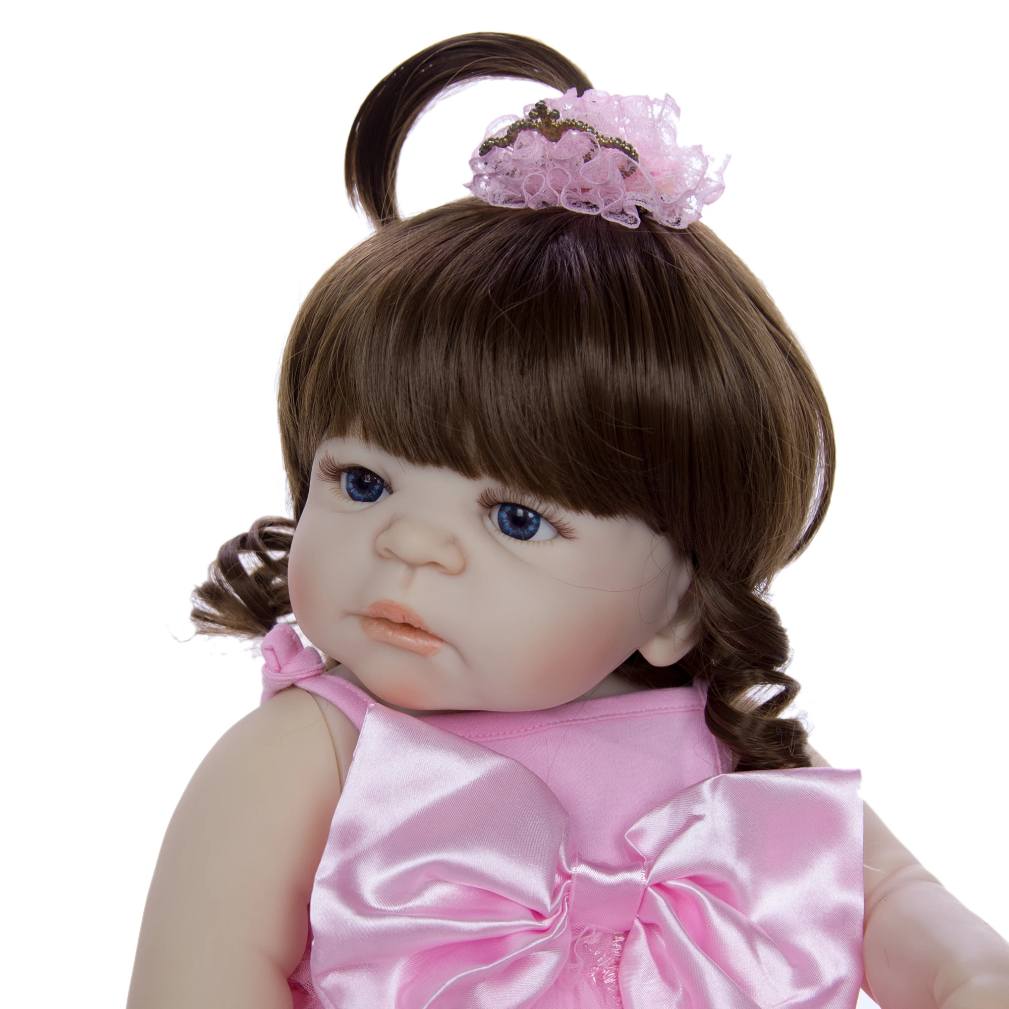Кукла новорожденная силиконовая Реалистичная милая кукла-младенец 23 дюйма