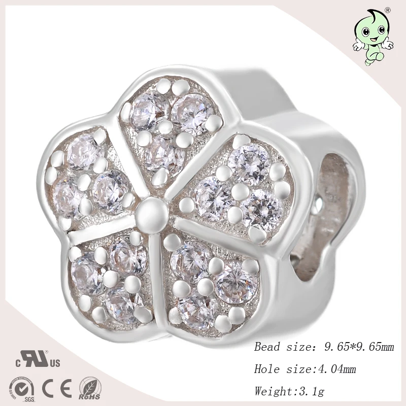 DIY Popular Full Stone Paving Genuine 925 Solid Silver Flower Shape Charm Fit for Silver Bracelet
DIY Popular Full Stone Paving Genuine 925 Solid Silver Flower Shape Charm Fit for Silver Bracelet