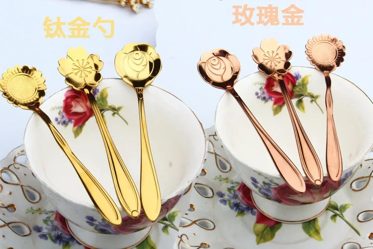 Stainless steel flower shaped silver spoon The coffee stiring spoon Cherry Blossom Sunflower etc beautiful flowers New fancy tab
Stainless steel flower shaped silver spoon The coffee stiring spoon Cherry Blossom Sunflower etc beautiful flowers New fancy tab