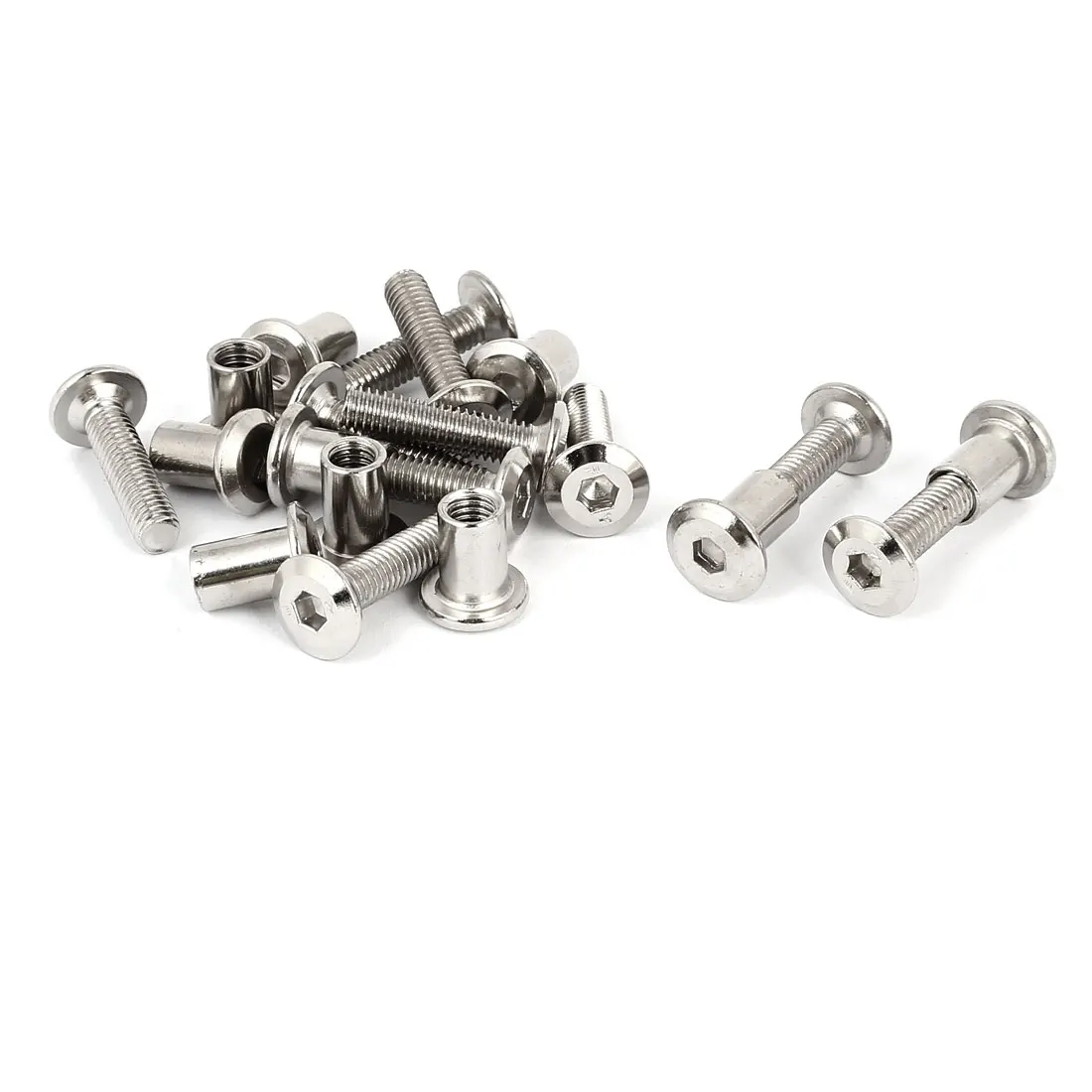10Sets M6 x 25mm Hex Socket Head Nut Countersunk Screw Bolt Belt Buckle Binding Bolts Leather Fastener for DIY Leather Crafts
10Sets M6 x 25mm Hex Socket Head Nut Countersunk Screw Bolt Belt Buckle Binding Bolts Leather Fastener for DIY Leather Crafts