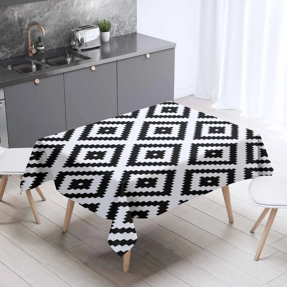 Else White Black Geometric Ogee Nordec ikat 3d Print Washable Thicken Cotton Cloth Rectangular Square Kitchen Tablecloth
Else White Black Geometric Ogee Nordec ikat 3d Print Washable Thicken Cotton Cloth Rectangular Square Kitchen Tablecloth