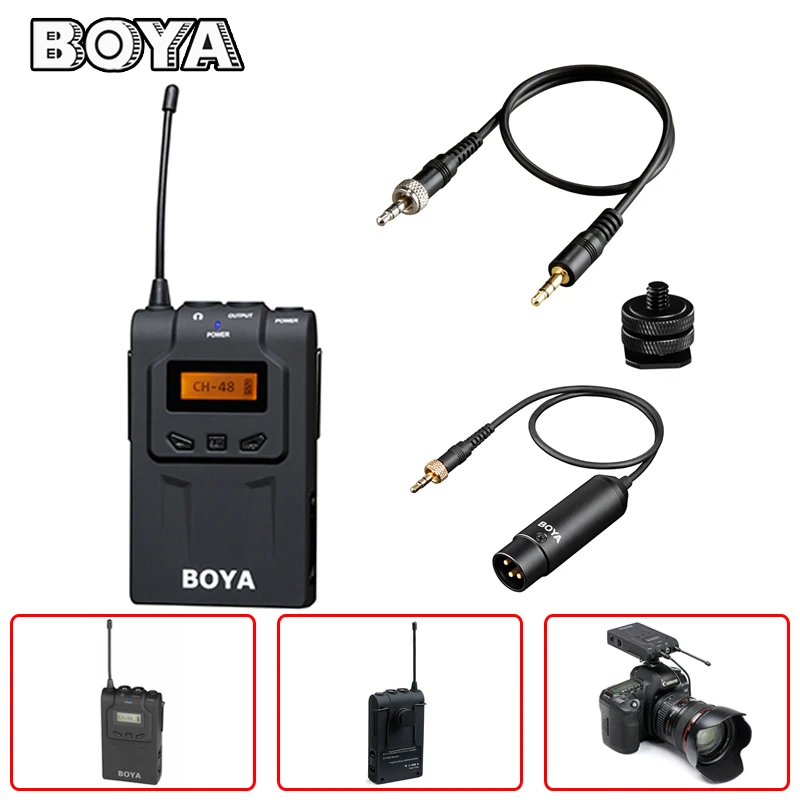 BOYA BY-WM6R UHF Wireless Microphone Receiver for Canon Nikon Sony Panasonic DSLR Camera Camcorder ENG EFP Video Mic Accessories |