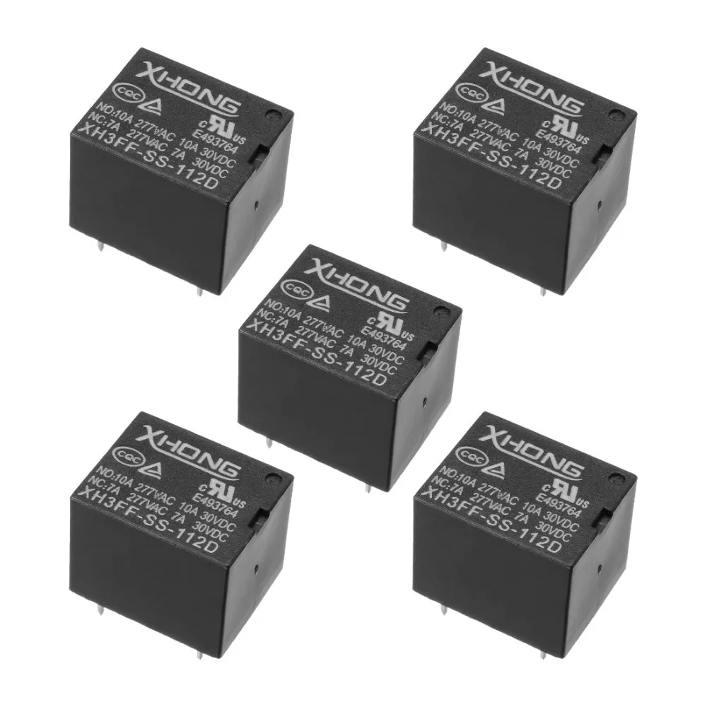 UXCELL 5PCS PCB Electromagnetic Relays DC5/12V Coil 4/5Pin Mini PCB Electromagnetic Power Relay 10A 277V AC /10A 30V DC Supplies
UXCELL 5PCS PCB Electromagnetic Relays DC5/12V Coil 4/5Pin Mini PCB Electromagnetic Power Relay 10A 277V AC /10A 30V DC Supplies