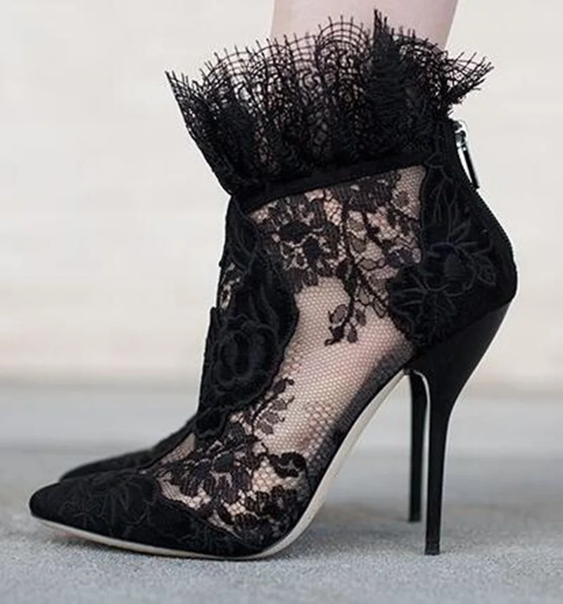 Elegant Women Black Lace Ankle Bootie Flower High Heel Stiletto Pumps Ladies Party Dancing Pump Shoes
Elegant Women Black Lace Ankle Bootie Flower High Heel Stiletto Pumps Ladies Party Dancing Pump Shoes