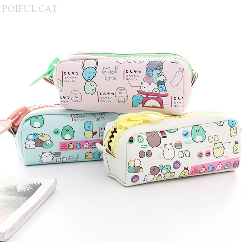 Cartoon Sumikko gurashi pencil case Big zipper PU leather pencil pouch Stationery Storage bag office school supplies Canetas
Cartoon Sumikko gurashi pencil case Big zipper PU leather pencil pouch Stationery Storage bag office school supplies Canetas