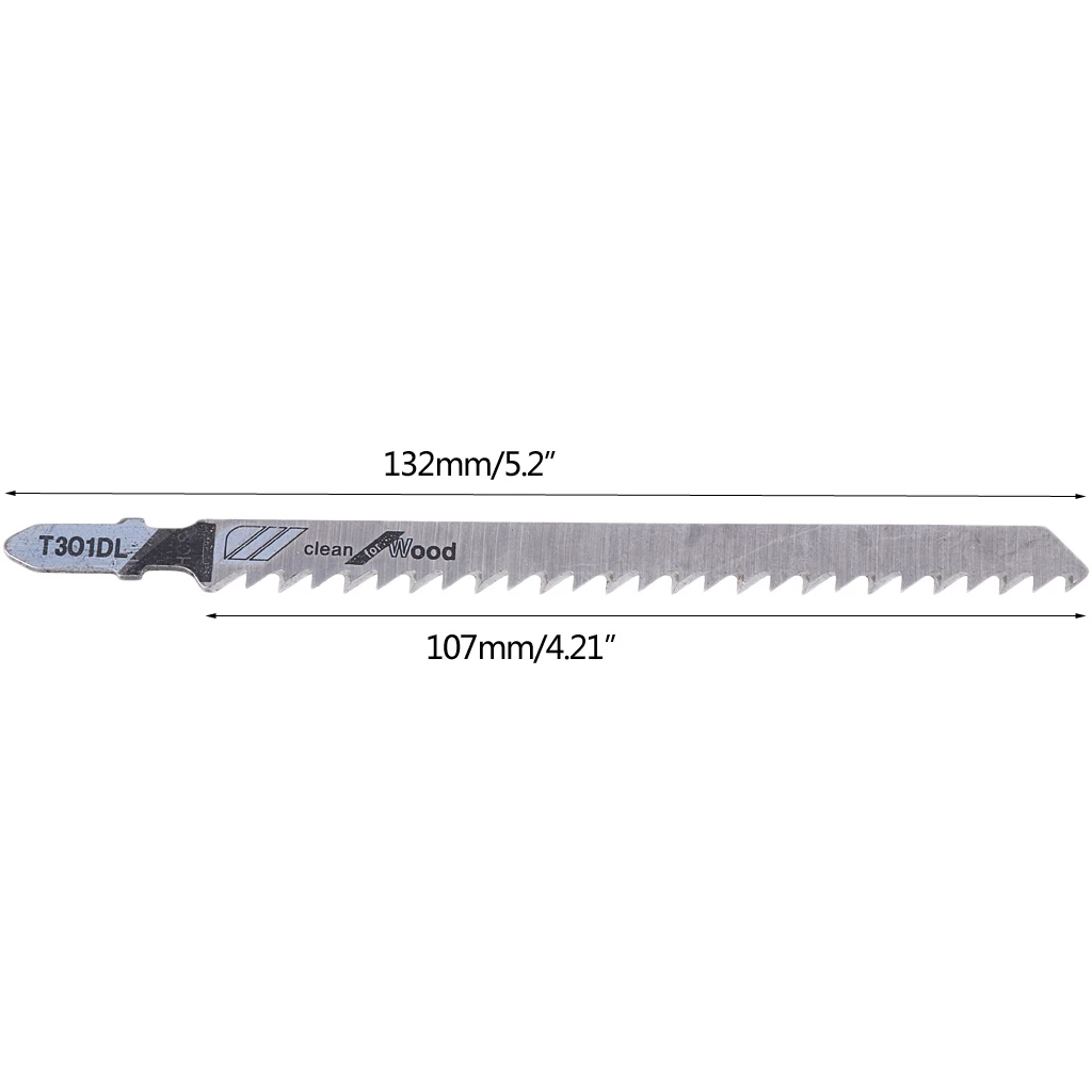 

2021 New Arrival 5Pcs/set T301DL HCS T-Shank Jig Saw Blades Set 132mm 5" 6 TPI Clean For Wood
