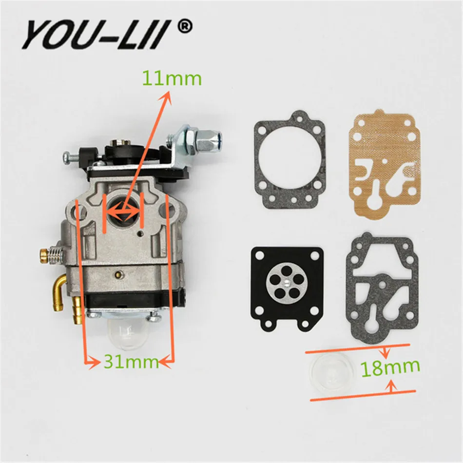 YOULII Carburetor 10mm Carb Kit Walbro WYJ-138 PMW part 4088 fit for Mini Moto 33CC 36CC Kragen Zooma Gas Scooter Pocket Bike
YOULII Carburetor 10mm Carb Kit Walbro WYJ-138 PMW part 4088 fit for Mini Moto 33CC 36CC Kragen Zooma Gas Scooter Pocket Bike