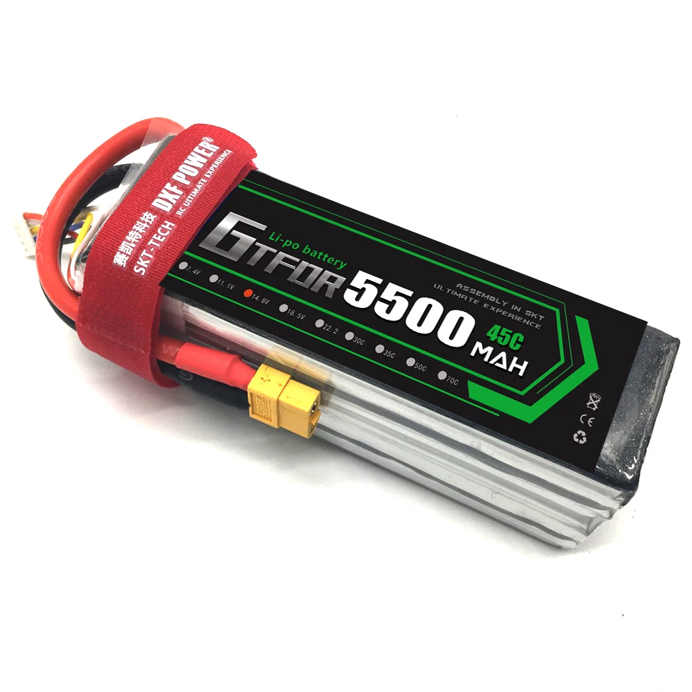 GTFDR 14.8V 5500mah 45C Max 90C Lipo 4S Battery For RC Truck Helicopters Airplane AKKU Car Boat Quadcopter UAV FPV
GTFDR 14.8V 5500mah 45C Max 90C Lipo 4S Battery For RC Truck Helicopters Airplane AKKU Car Boat Quadcopter UAV FPV