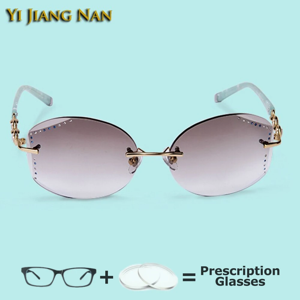 Lente De Grau Eyeglass Frame with Rhinestone Women Sunglasses Gradient Colored Fashion Rimless Eyewear Frames
Lente De Grau Eyeglass Frame with Rhinestone Women Sunglasses Gradient Colored Fashion Rimless Eyewear Frames