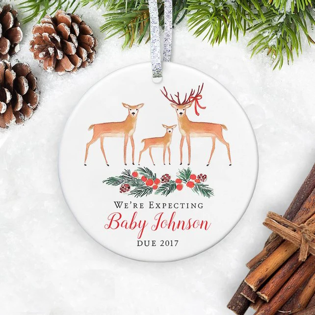 We're Expecting Baby Christmas Ceramics Ornament,New Baby Pregnancy Reveal Ornament,Personalized Baby Announcement Ornament
We're Expecting Baby Christmas Ceramics Ornament,New Baby Pregnancy Reveal Ornament,Personalized Baby Announcement Ornament