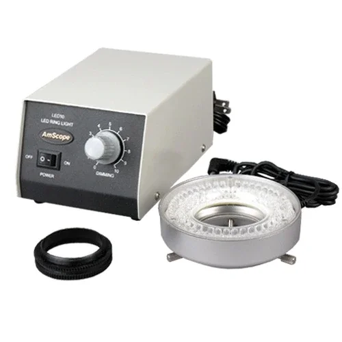 Кольцевой светильник для микроскопа с 80 светодиодный одами AmScope, сверхмощный металлический ящик и адаптер LED-80M
Кольцевой светильник для микроскопа с 80 светодиодный одами AmScope, сверхмощный металлический ящик и адаптер LED-80M