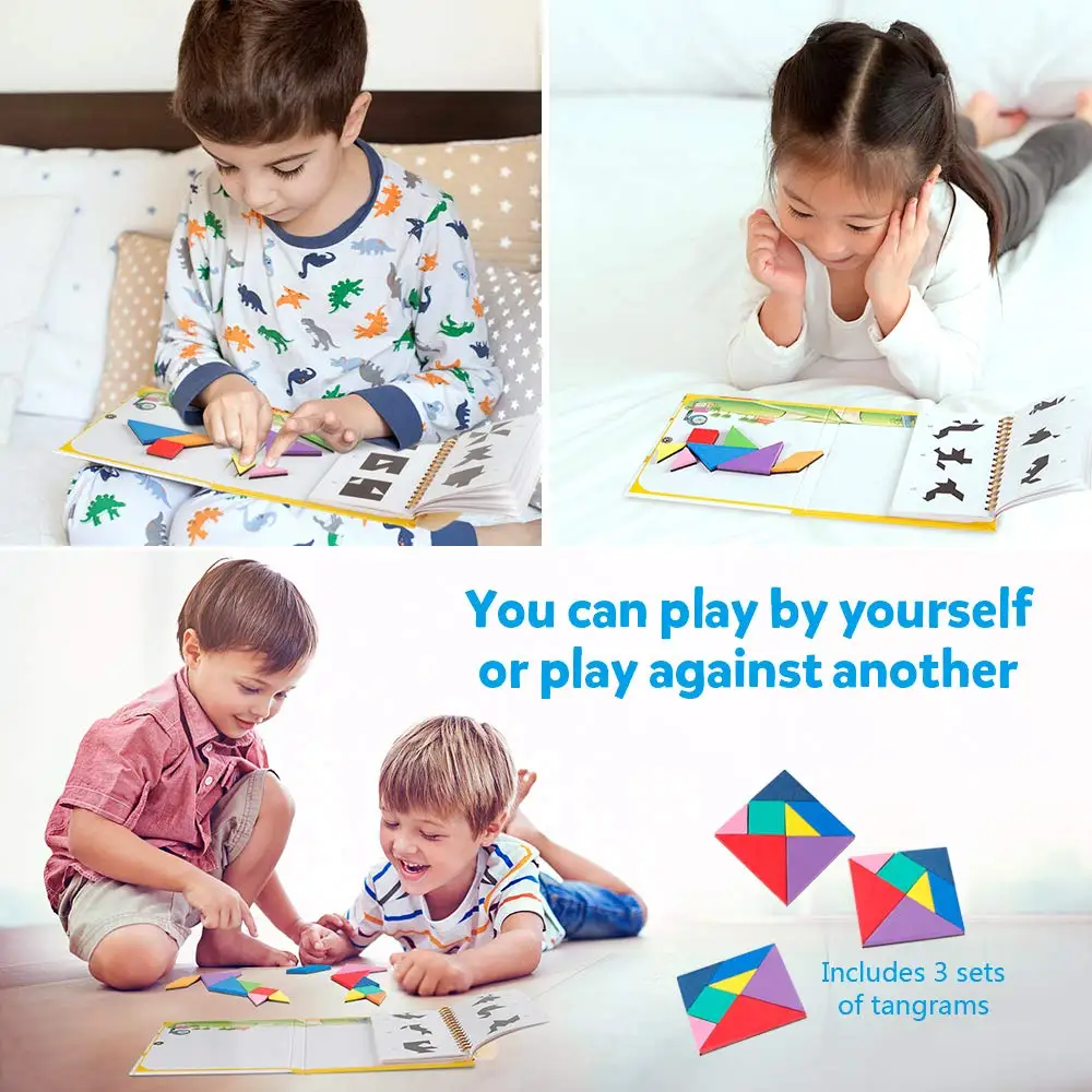 D-FantiX Travel Tangram Puzzle with 3 Set of Magnetic Tangram Tangoes Shapes Dissection Game with Solution Toy for Kids Students
D-FantiX Travel Tangram Puzzle with 3 Set of Magnetic Tangram Tangoes Shapes Dissection Game with Solution Toy for Kids Students