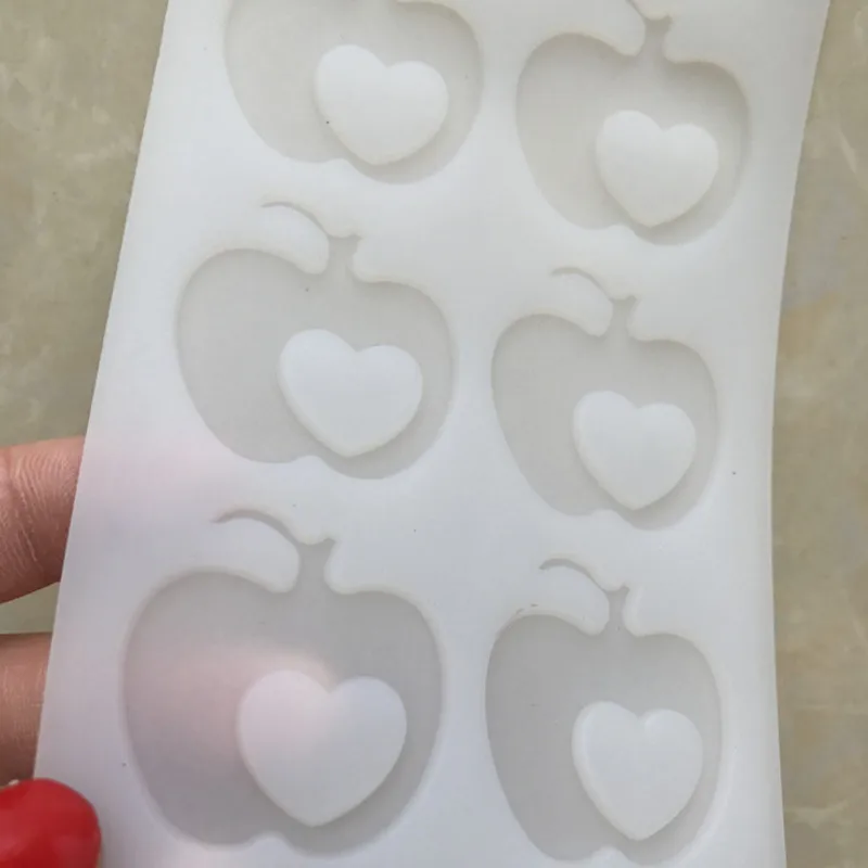 LIXYMO 10 ячеек милые 3D сердце apple в форме шоколадная Форма торт кекс отделка