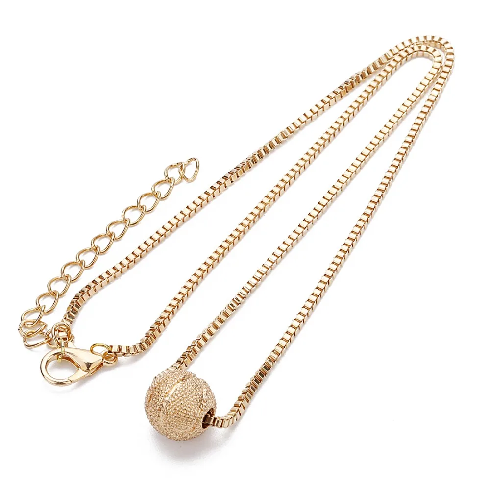 XINYAO Sports Basketball Pendants Necklaces 12mm beads Charms 45cm Copper Box Chains Fit Men Women Jewelry Hip Hop | Украшения и