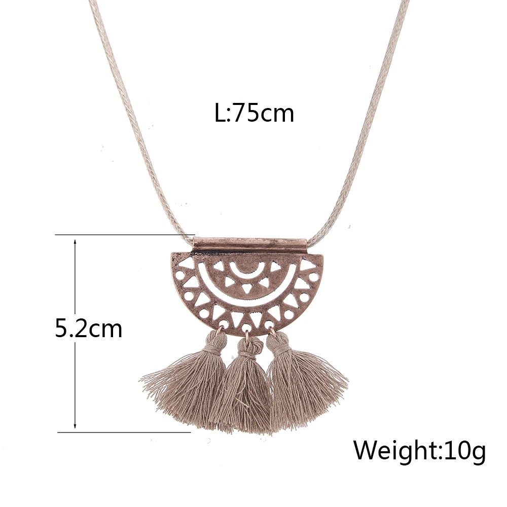 Lureme винтажное филигранное полукруглое ожерелье с кисточкой цвета хаки