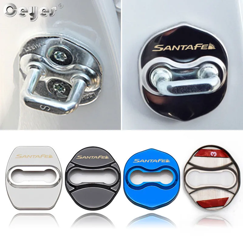 Ceyes Car Styling Sticker Accessories Case For Hyundai Santa Fe SantaFe Kia Ceed Auto Protection Door Lock Cover Buckle 4pcs | Автомобили
