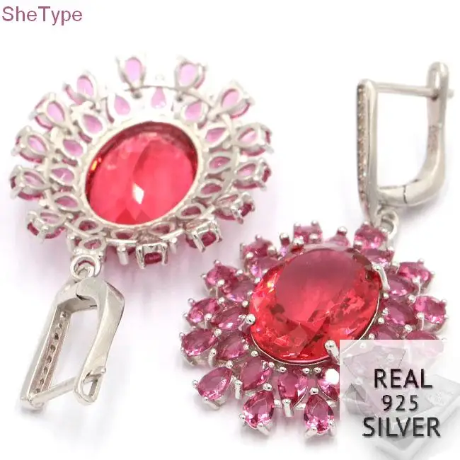 SheType Big Heavy 11.86g Pink Tourmaline CZ Gift Girls 925 Solid Sterling Silver Earrings 45x26mm
SheType Big Heavy 11.86g Pink Tourmaline CZ Gift Girls 925 Solid Sterling Silver Earrings 45x26mm