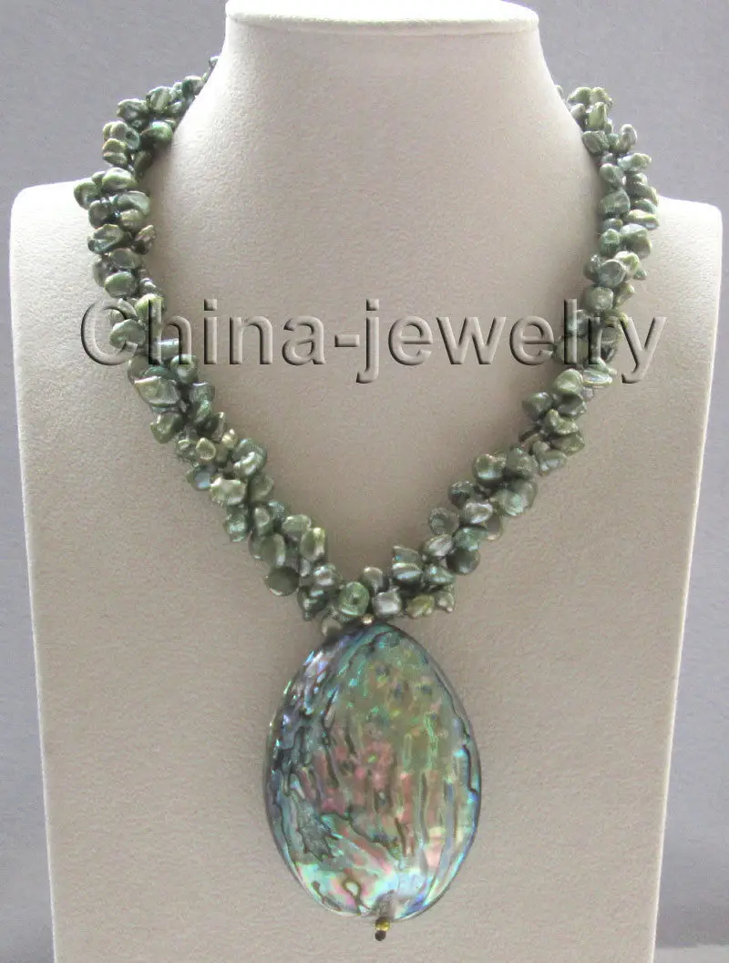 17 " 3row green keshi reborn freshwater pearl necklace Abalone shell pendant>>>girls choker necklace pendant Free shipping
17 " 3row green keshi reborn freshwater pearl necklace Abalone shell pendant>>>girls choker necklace pendant Free shipping