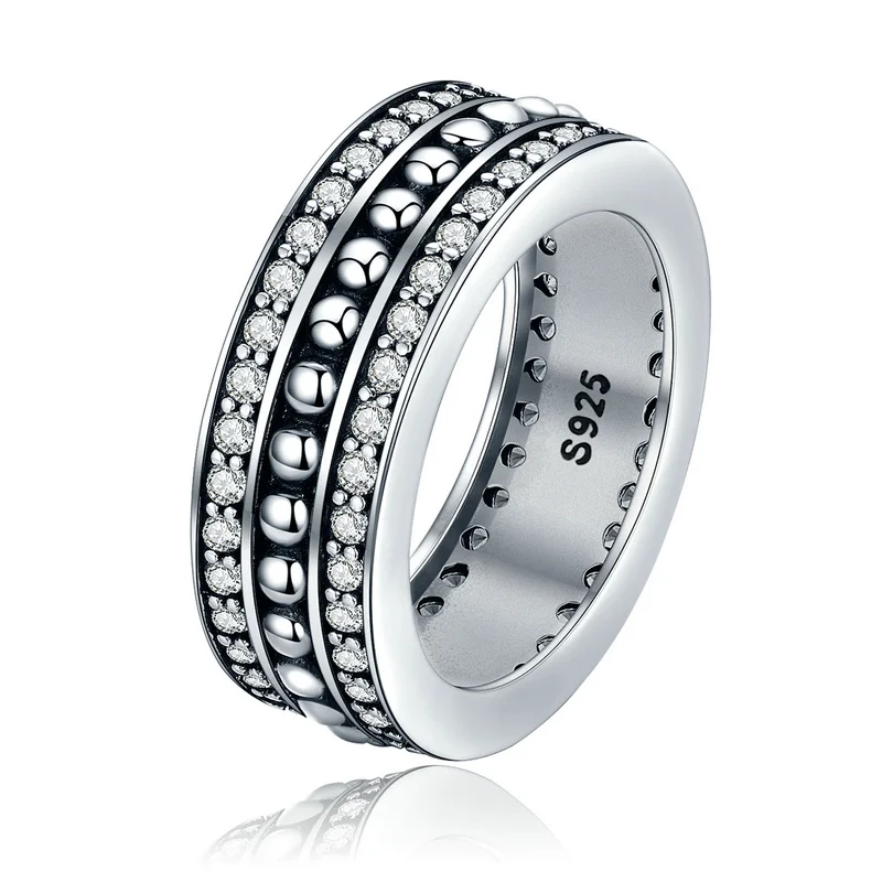 FANSER The new S925 Sterling Silver Diamond Ring temperament all-match couple ring selling models in Europe and America | Украшения и
