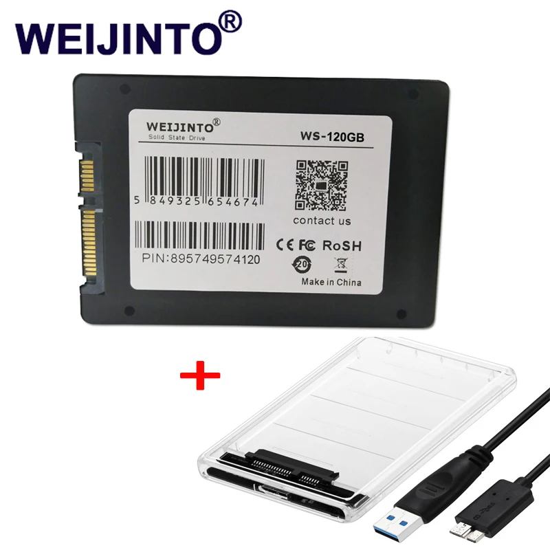 Внутренний жесткий диск WEIJINTO pric 2 5 SATA ATA3 SSD 120 ГБ 240 256 60 Гб с адаптером Sata на USB 3 0