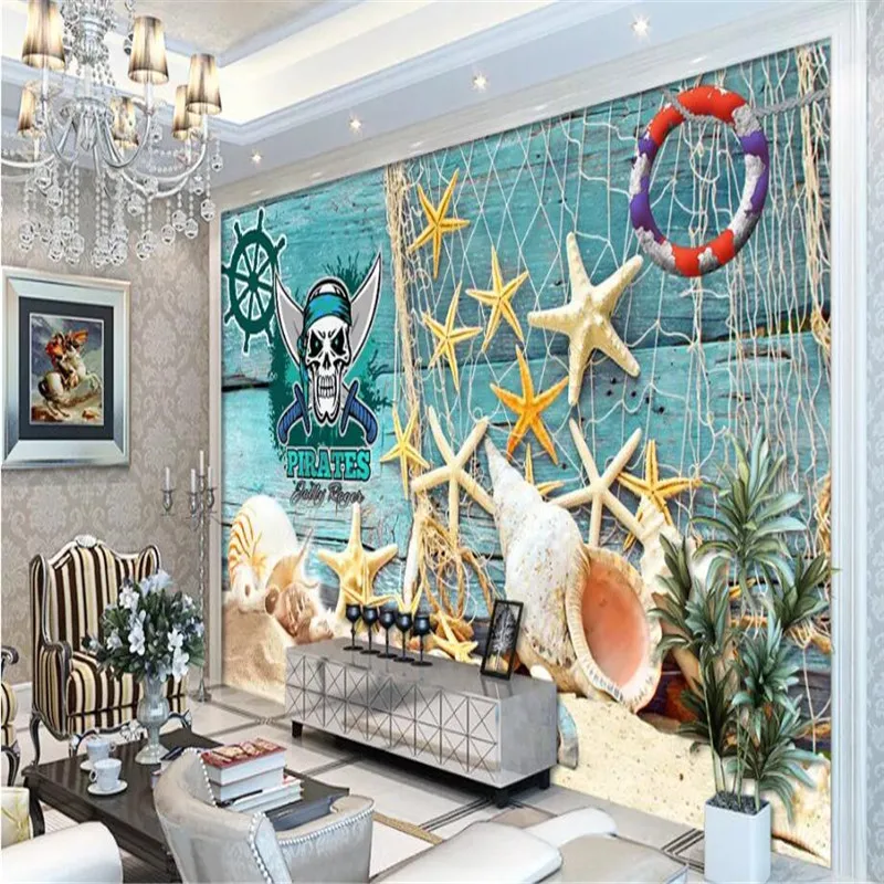 Beach starfish shell pirate HD TV background wall professional production of high-end mural wallpaper 3D photo wall
Beach starfish shell pirate HD TV background wall professional production of high-end mural wallpaper 3D photo wall