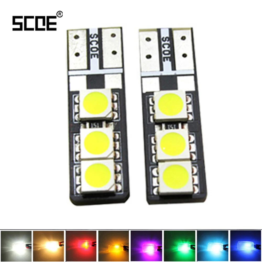 SCOE T10 W5W светодиодный светильник 168 194 2825 6SMD 5050 подсветка для стояночных огней Canbus