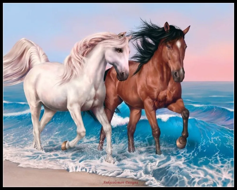 Embroidery Counted Cross Stitch Kits Needlework - Crafts 14 ct DMC Color DIY Arts Handmade Decor - Beach Horses
Embroidery Counted Cross Stitch Kits Needlework - Crafts 14 ct DMC Color DIY Arts Handmade Decor - Beach Horses