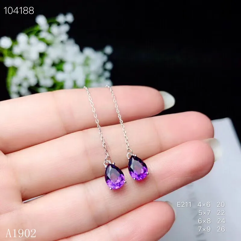 KJJEAXCMY fine jewelry 925 sterling silver inlaid natural amethyst gemstone female earrings ear line luxury support detection
KJJEAXCMY fine jewelry 925 sterling silver inlaid natural amethyst gemstone female earrings ear line luxury support detection