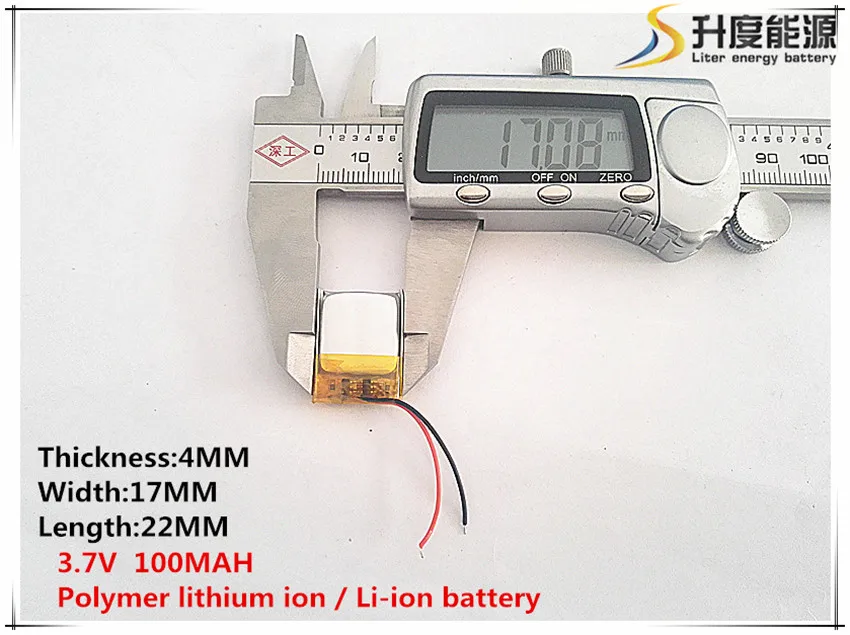 

5pcs [SD] 3.7V,100mAH,[401722] Polymer lithium ion / Li-ion battery for TOY,POWER BANK,GPS,mp3,mp4,cell phone,speaker