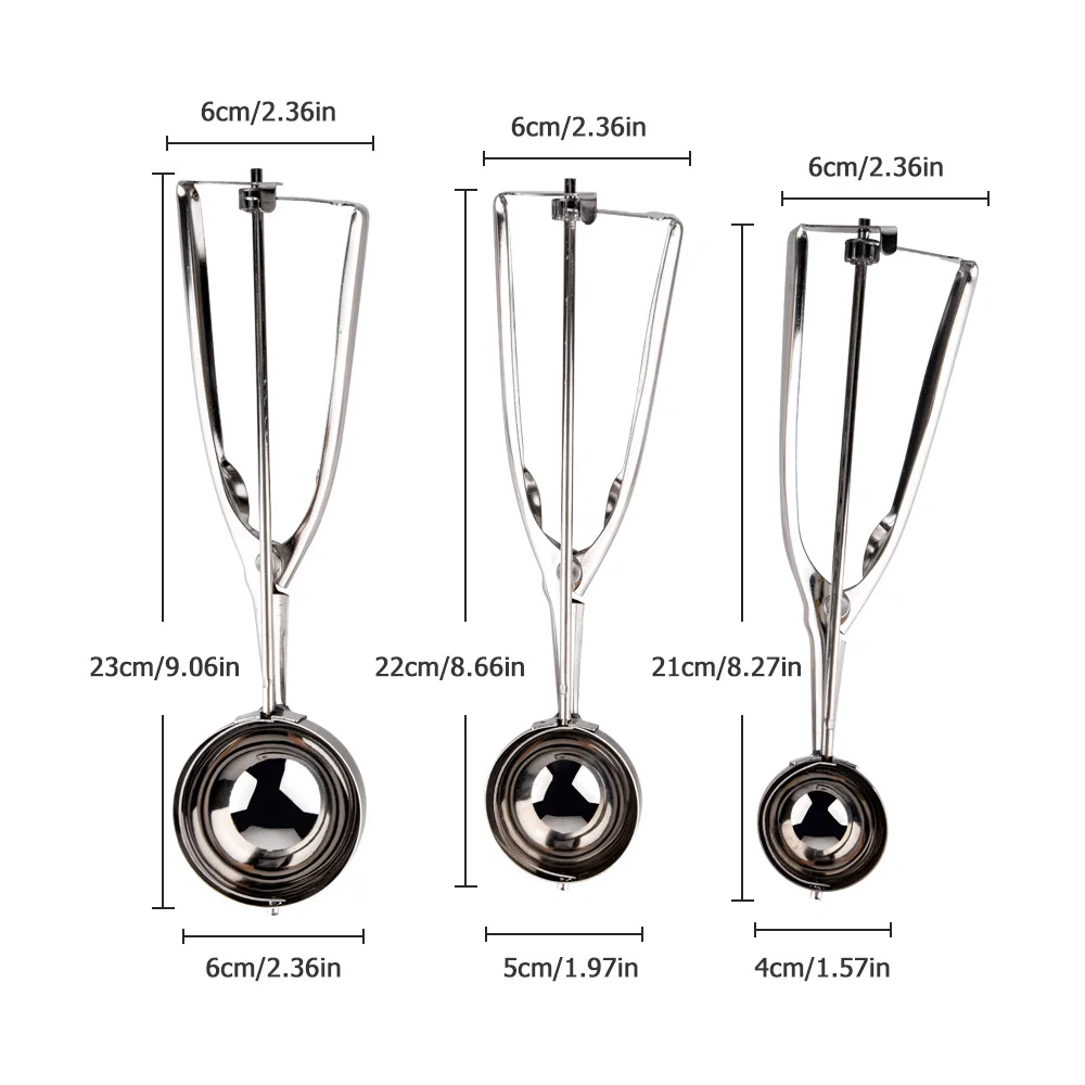 3pcs/set 3 Size Stainless Steel Ice Cream Scoop Stack Spoon With Trigger Cookie Spoons Handle Fruit Baller Kitchen Tools Set
3pcs/set 3 Size Stainless Steel Ice Cream Scoop Stack Spoon With Trigger Cookie Spoons Handle Fruit Baller Kitchen Tools Set