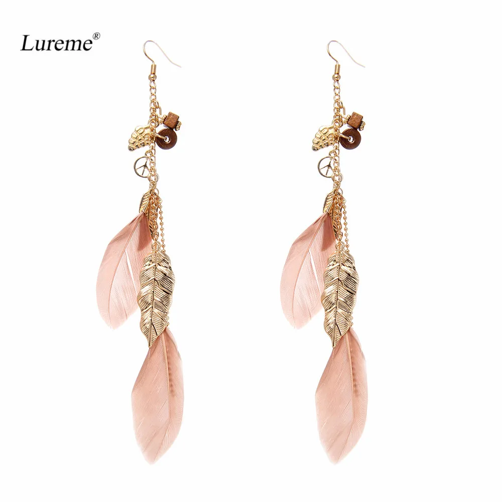 Lureme Ethnic Handmade Natural Feathers Tassel with Metal Leaf Dangle Earrings for Womens Gold Chain Long Earrings (er005476)
Lureme Ethnic Handmade Natural Feathers Tassel with Metal Leaf Dangle Earrings for Womens Gold Chain Long Earrings (er005476)