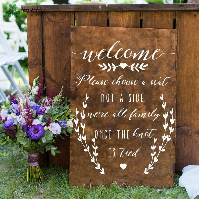 Please Choose a Seat Not a Side We're All Family Once the Knot is Tied -Wall Decal Custom Vinyl Art Stickers for Weddings WW-405
Please Choose a Seat Not a Side We're All Family Once the Knot is Tied -Wall Decal Custom Vinyl Art Stickers for Weddings WW-405