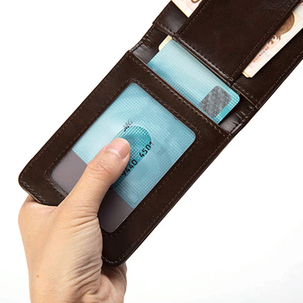 Men's Pigskin Genuine Leather Bifold Wallet Credit/ID Card Holder Short Purse