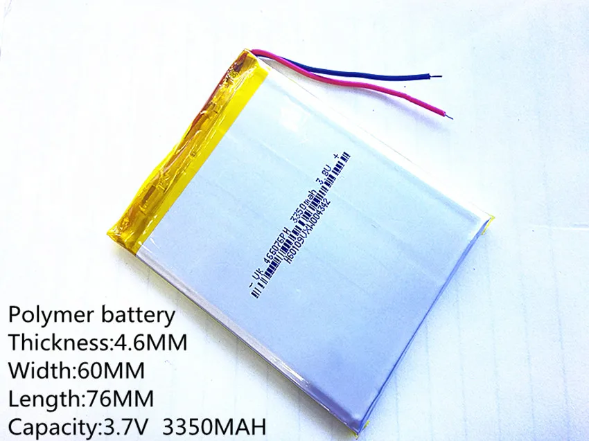 Size 466076 3.7V 3350mah Lithium polymer Battery With Protection Board For MP3 MP4 GPS Digital Products
Size 466076 3.7V 3350mah Lithium polymer Battery With Protection Board For MP3 MP4 GPS Digital Products